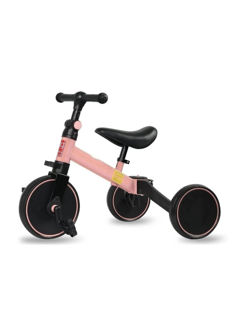 Kids Balance Bike Kids 4 IN 1Tricycles for 1-4 Years, Toddlers Trike with Adjustable Seat Indoor Outdoor, Boys Girls Kids -pink - Image 1